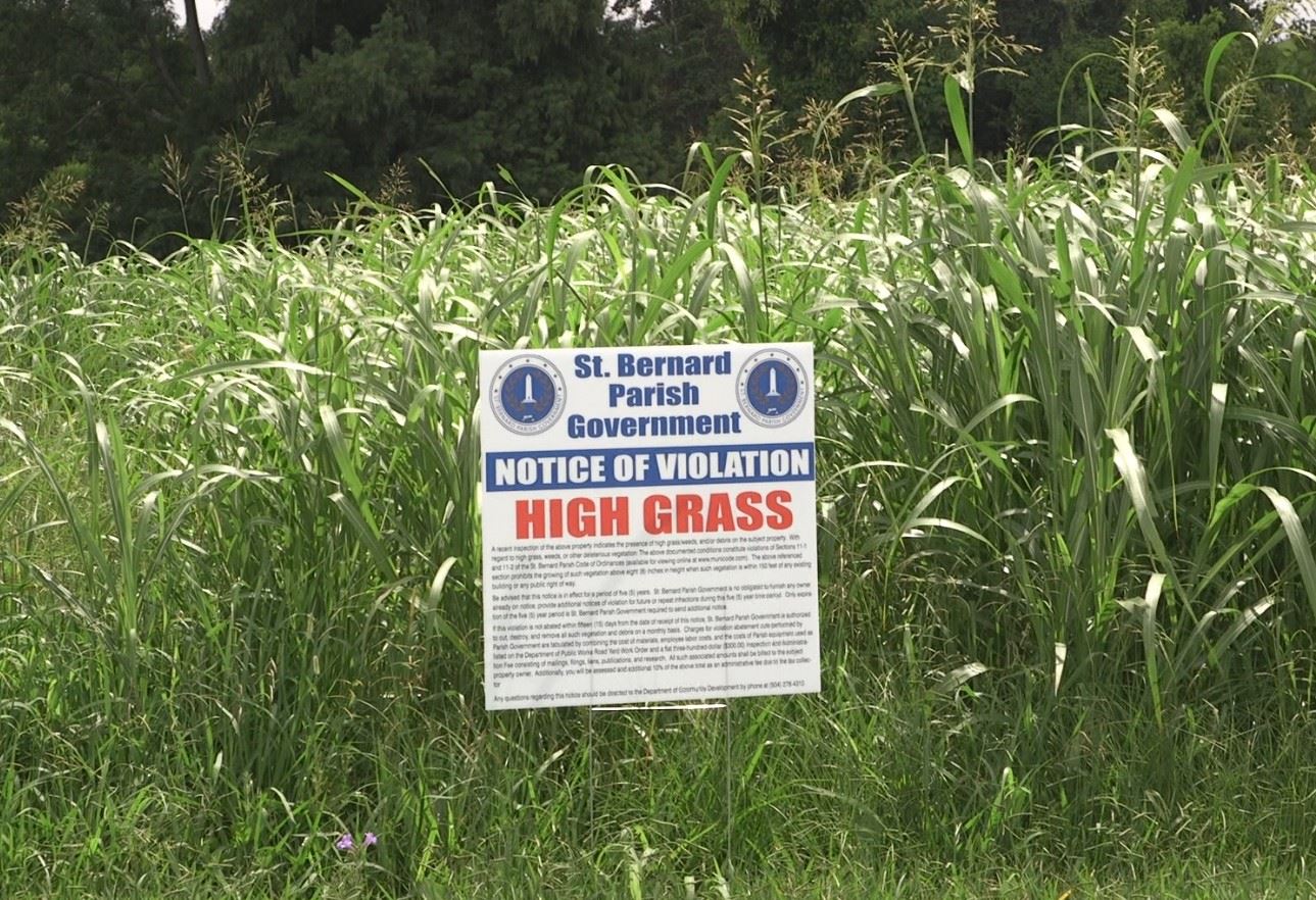 high grass sign