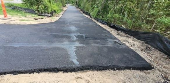 Trailhead being paved in August of 2023